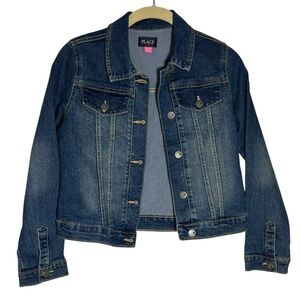 Denim Jacket with Button Closure‎